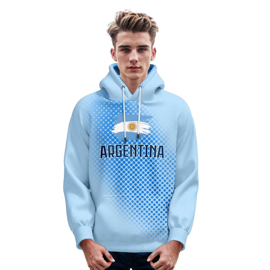 Personalized 3D Printed Argentina Soccer Hoodies with Name and Number - Unisex Football Sweatshirts for Sports Fans - ToylandEU