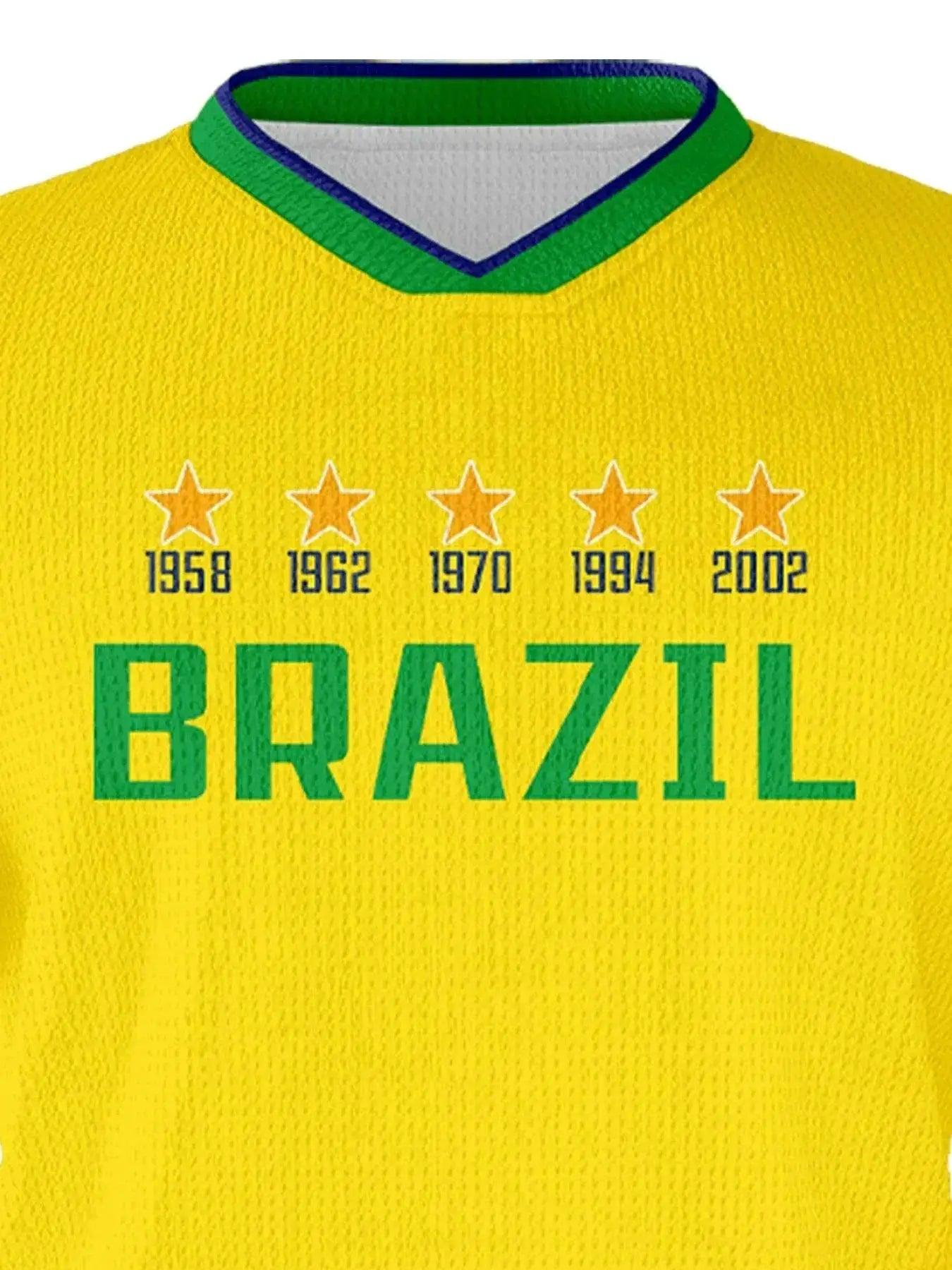 Personalized Brazil Soccer Jersey Set with Custom Name and Number for Kids and Youth Football Teams - ToylandEU™