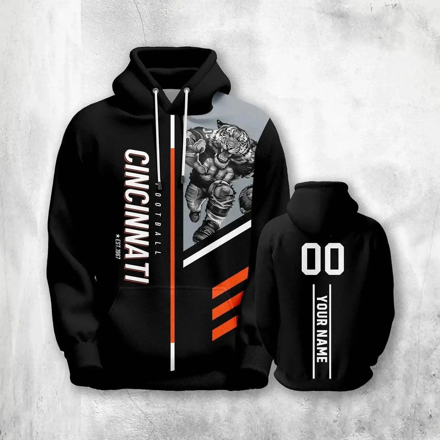 Personalized Cincinnati Graffiti American Football Hoodie - Custom Sweatshirt for Fans of All Ages - ToylandEU™