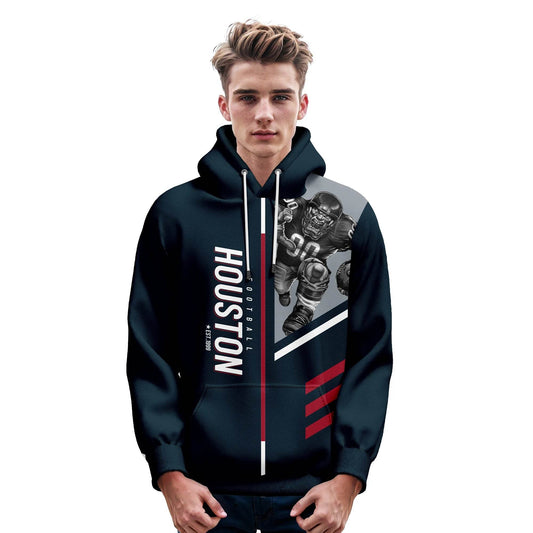 Personalized Houston 3D Printed American Football Hoodies for Men, Women, and Youth - Custom Name & Number Sweatshirts - ToylandEU
