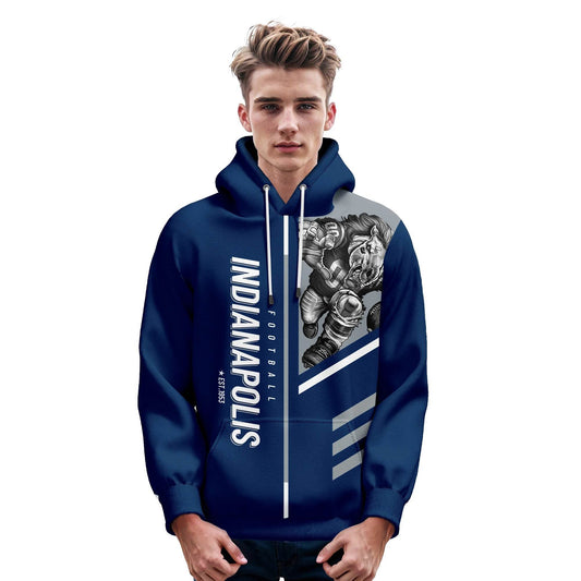 Personalized Indianapolis City Football Hoodie with Name & Number - 3D Printed Sweatshirt for Men, Women, and Youth - ToylandEU