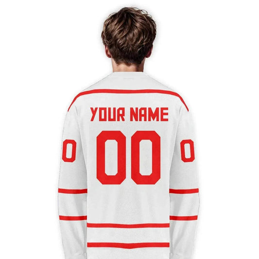 Personalized Swiss Hockey Jersey for Fans - Custom Name & Number Ice Hockey Uniform for Men, Women, and Youth - ToylandEU