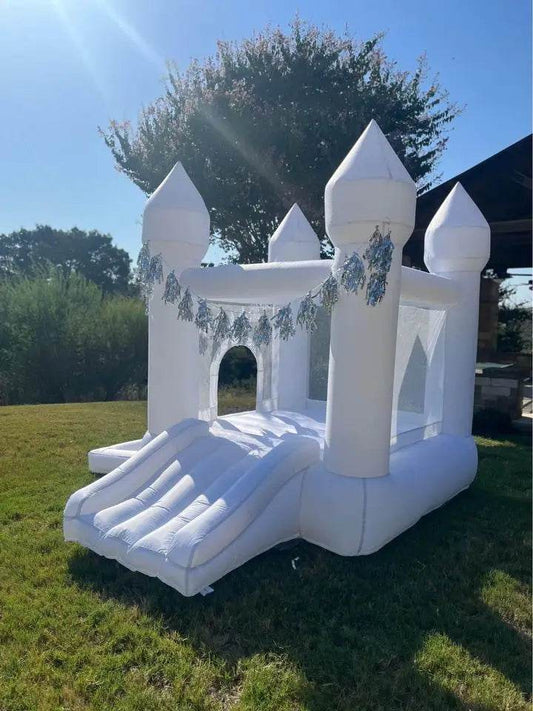 Personalized White 9x9x7ft Inflatable Bouncy Castle with Ball Pit for Toddlers - Free Doorstep Delivery - ToylandEU