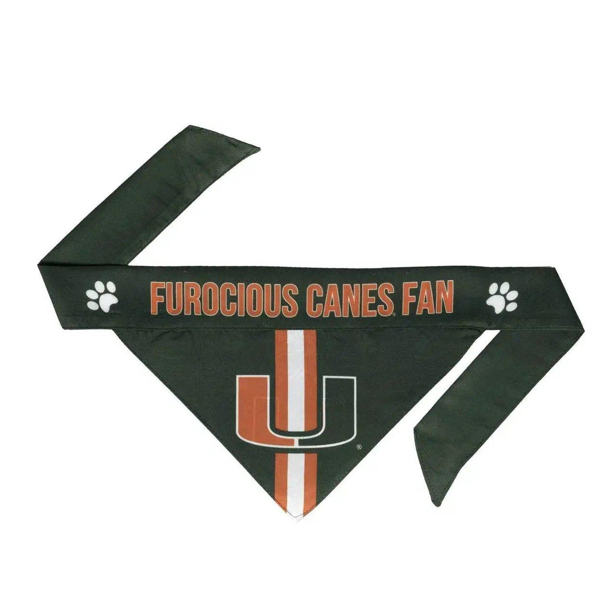 Miami Hurricanes Pet Bandanna XS Reversible Paisley Logo - ToylandEU™