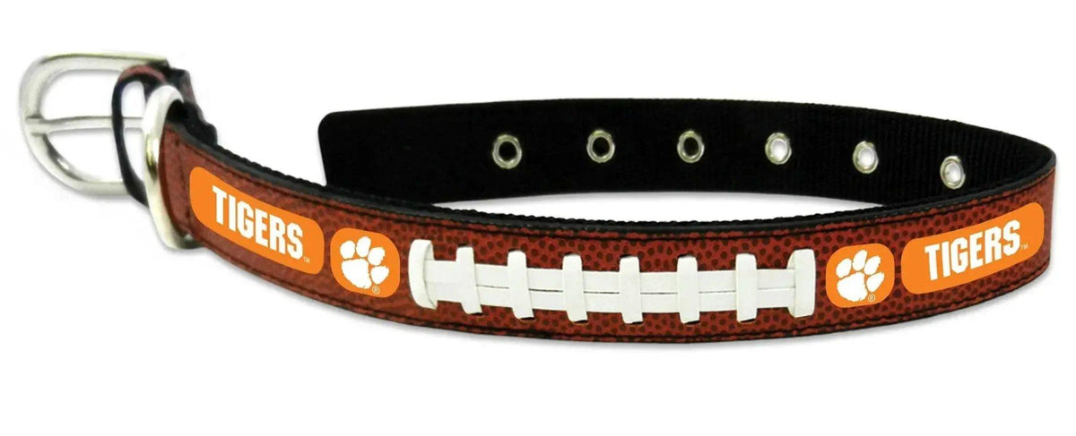 Clemson Tigers Pet Collar Football Leather Size Medium - ToylandEU™