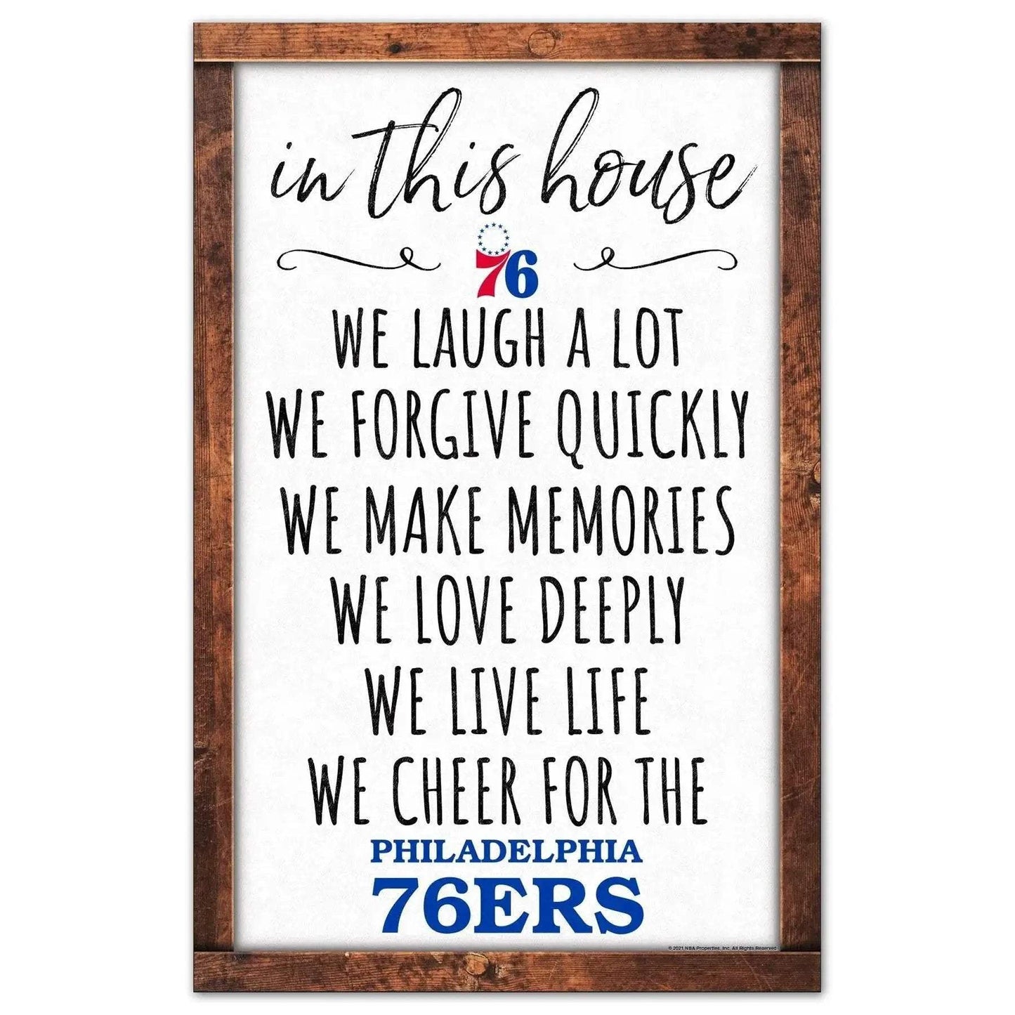 Philadelphia 76ers Sign 11x17 Wood Wall Art Decor Artwork - ToylandEU™