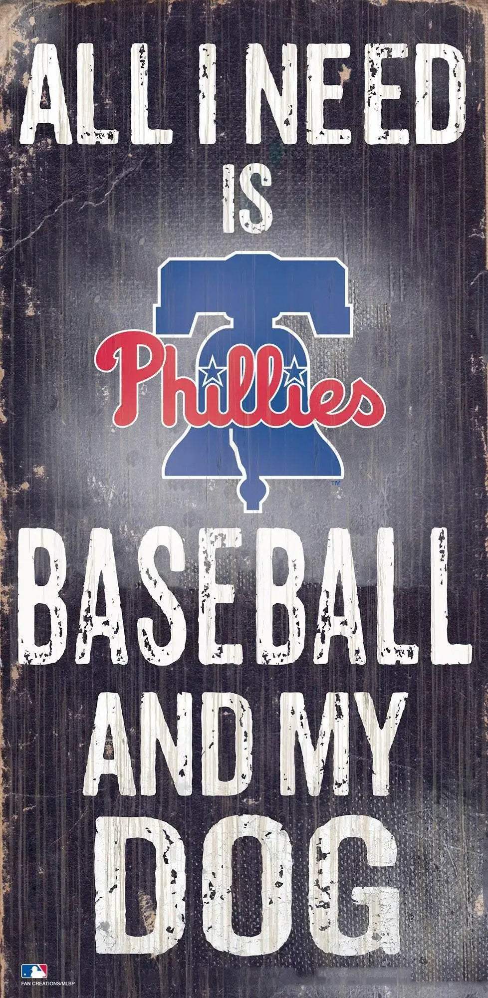 Philadelphia Phillies Wooden Sign 6x12 Baseball Dog Design - ToylandEU™