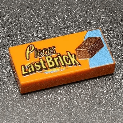 Lego Custom Printed 1x2 Tile With Last Brick Design - ToylandEU