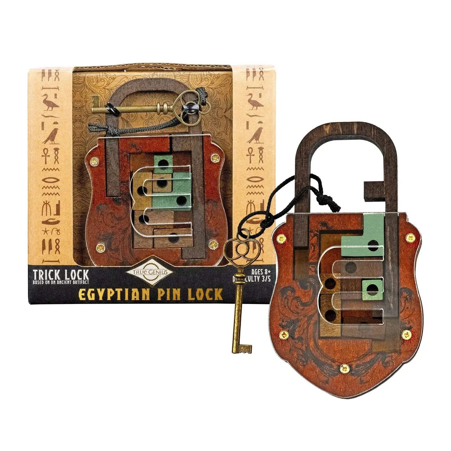 Ancient Egyptian Pin Lock Puzzle With Key Tool Boosts Brainpower - ToylandEU