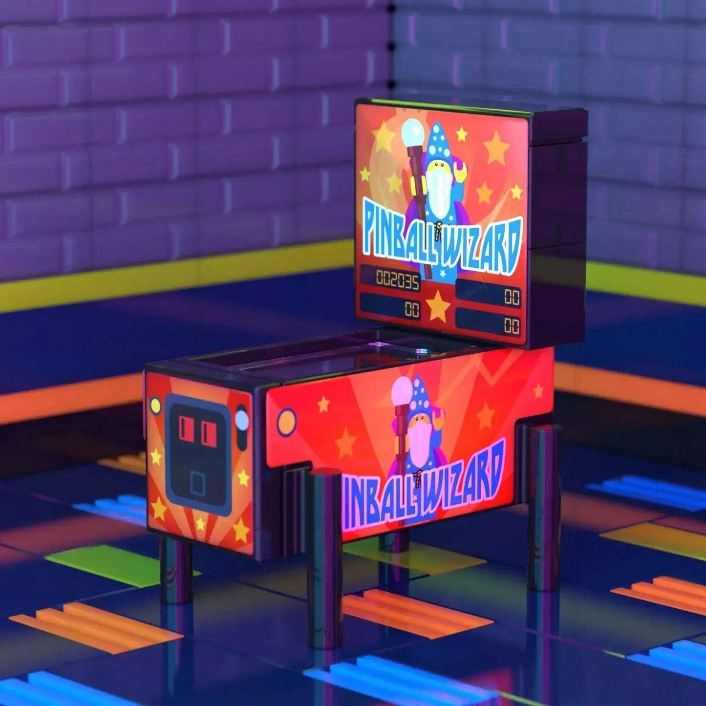 Pinball Wizard - B3 Customs Pinball Arcade Machine Building Set made using LEGO parts - ToylandEU