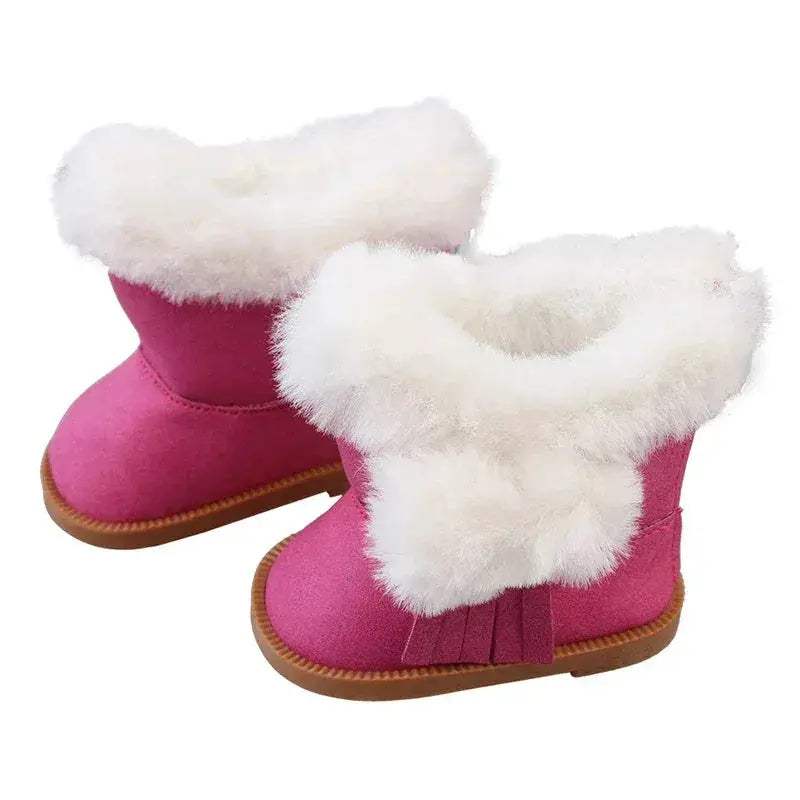 Pink Leather Doll Boots For 18 Inch Dolls 7cm - ToylandEU™