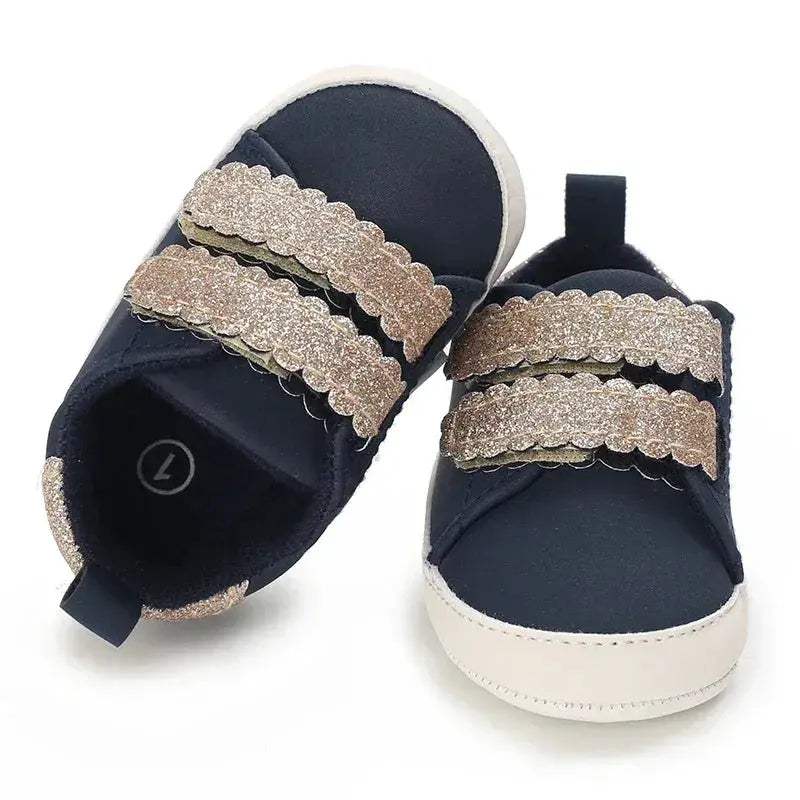 Pink Rhinestone Leather Ballet Flats For Girls Non Slip - ToylandEU