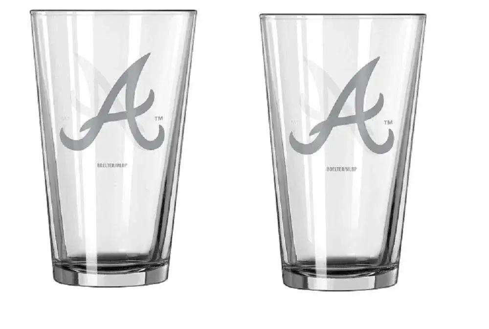 Atlanta Braves Frost Design Pint Glasses Set Of 2 16oz - ToylandEU™