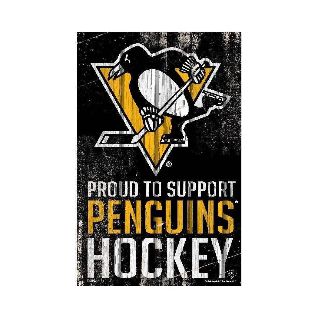 Pittsburgh Penguins 11x17 Wood Sign Proud to Support - ToylandEU™