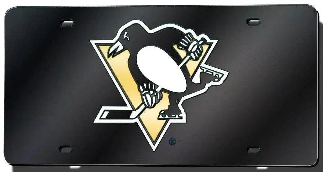 Pittsburgh Penguins License Plate Laser Cut Black Order - ToylandEU™