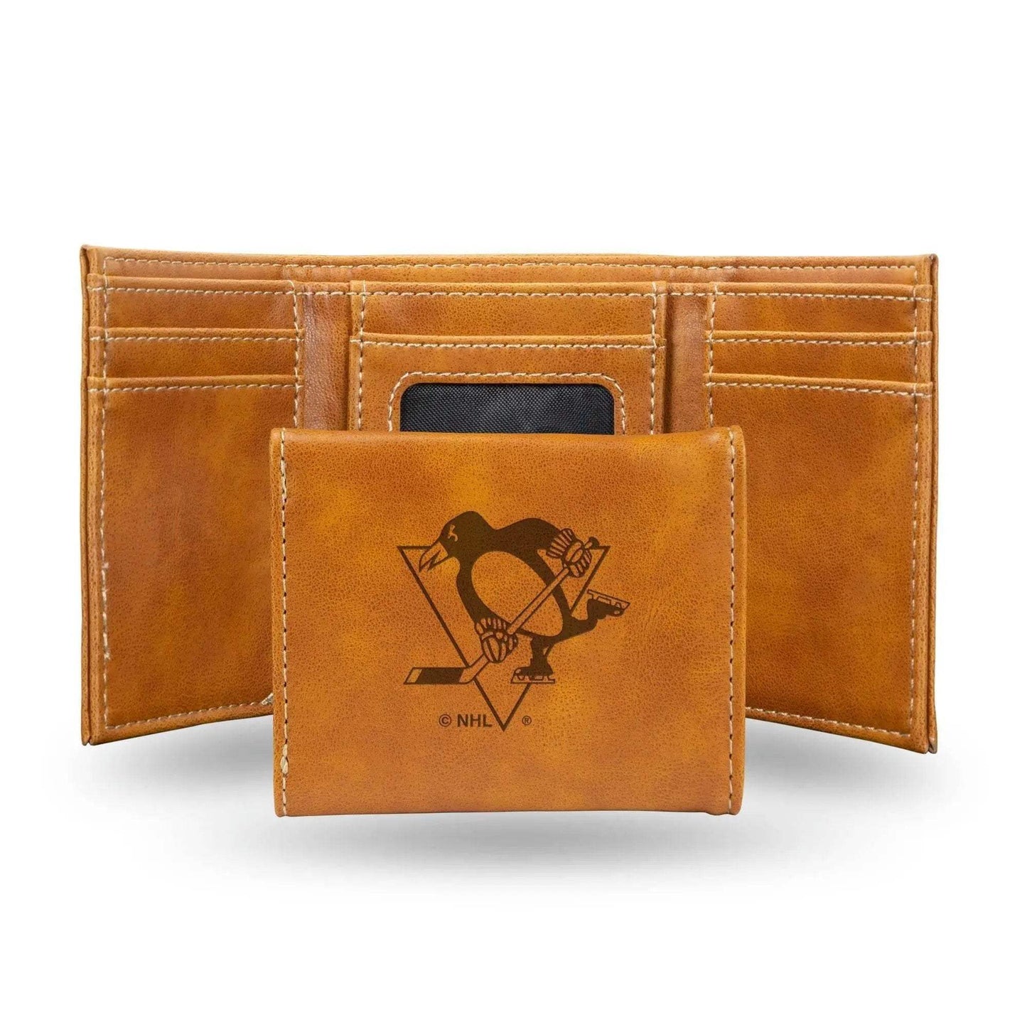 Pittsburgh Penguins Trifold Wallet Laser Engraved Leather - ToylandEU™