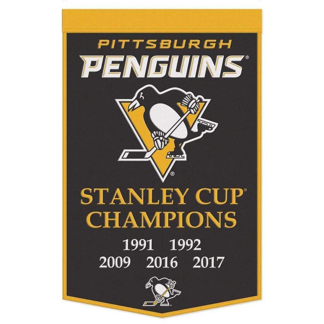 Pittsburgh Penguins Wool Banner 24x38 Dynasty Champ Design - ToylandEU™