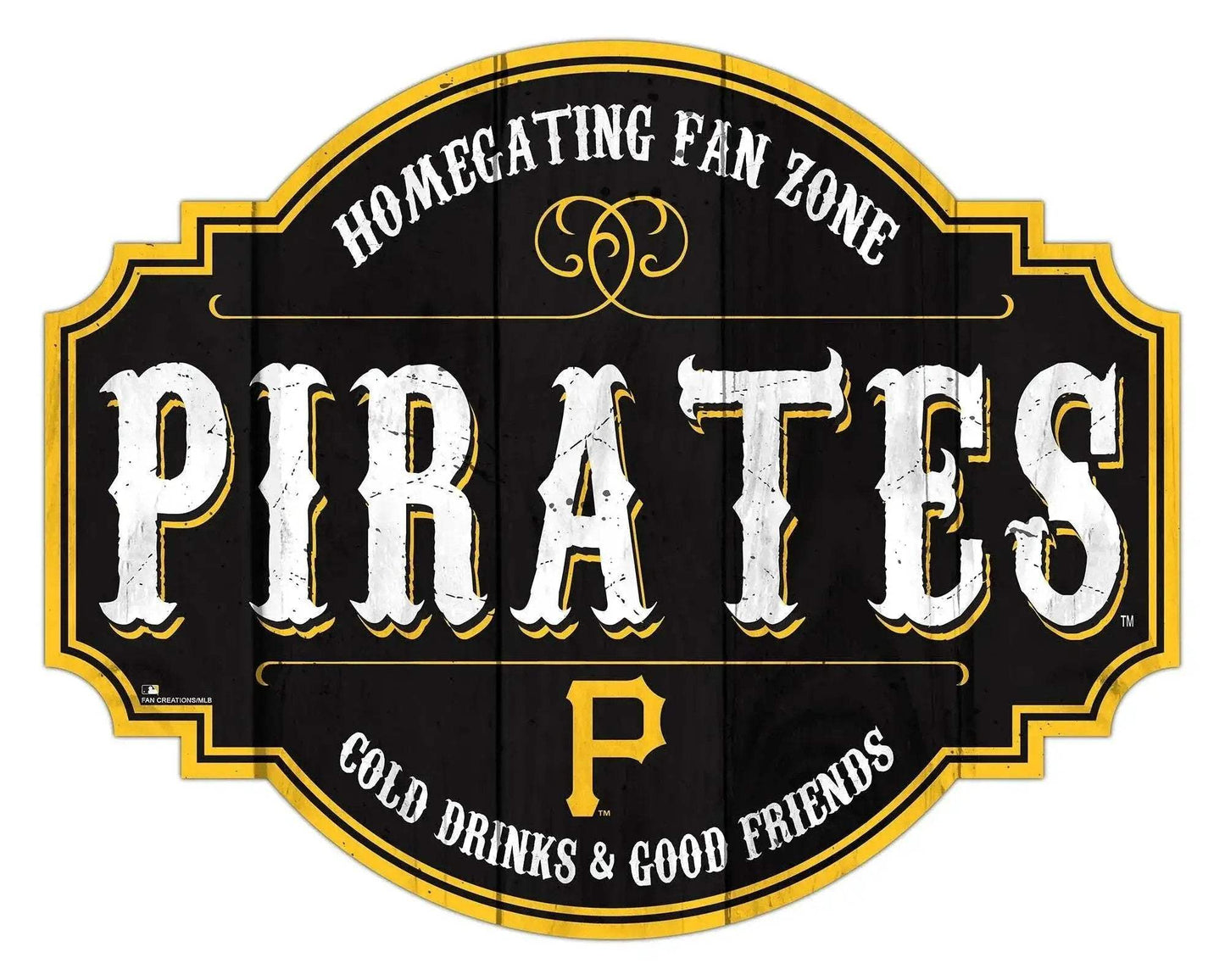 Pittsburgh Pirates Wood Sign 12 Inch Homegating Tavern - ToylandEU™