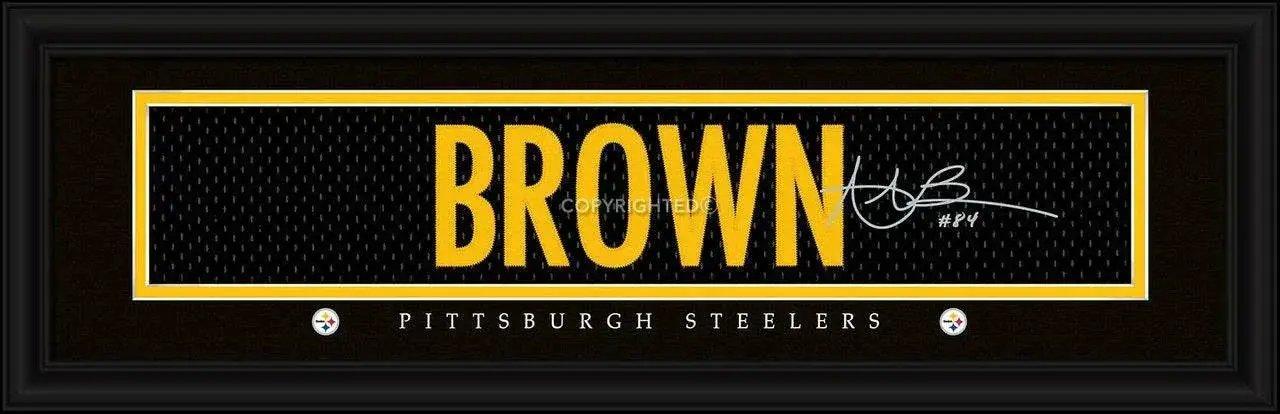 Pittsburgh Steelers Antonio Brown Print 8x24 Framed Jersey - ToylandEU™