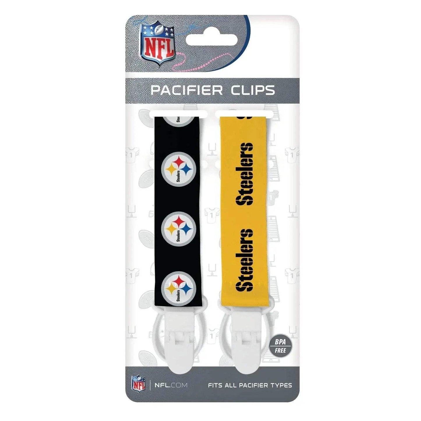 Pittsburgh Steelers Pacifier Clips For Babies 2 Pack - ToylandEU™