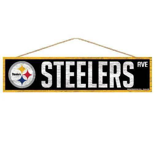 Pittsburgh Steelers Wood Avenue Sign 4x17 With Team Logo - ToylandEU™