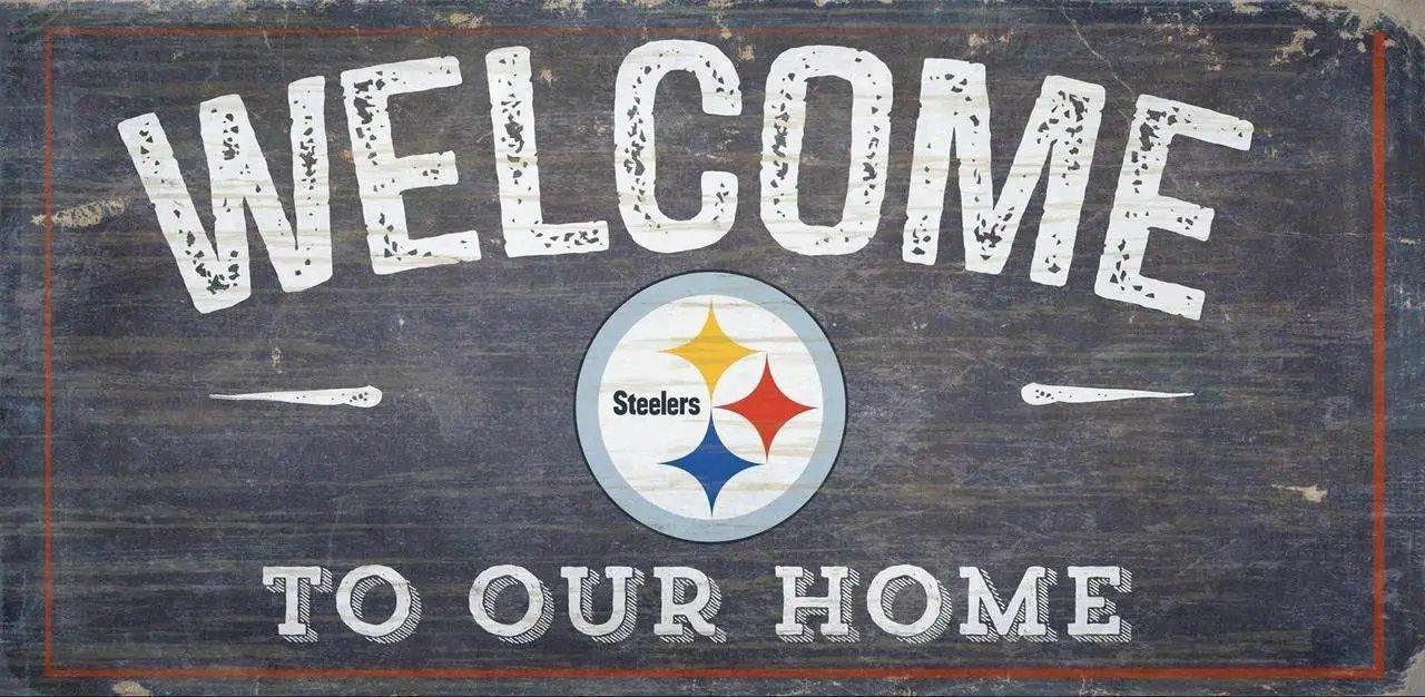 Pittsburgh Steelers Wood Sign 6x12 Welcome To Our Home - ToylandEU™