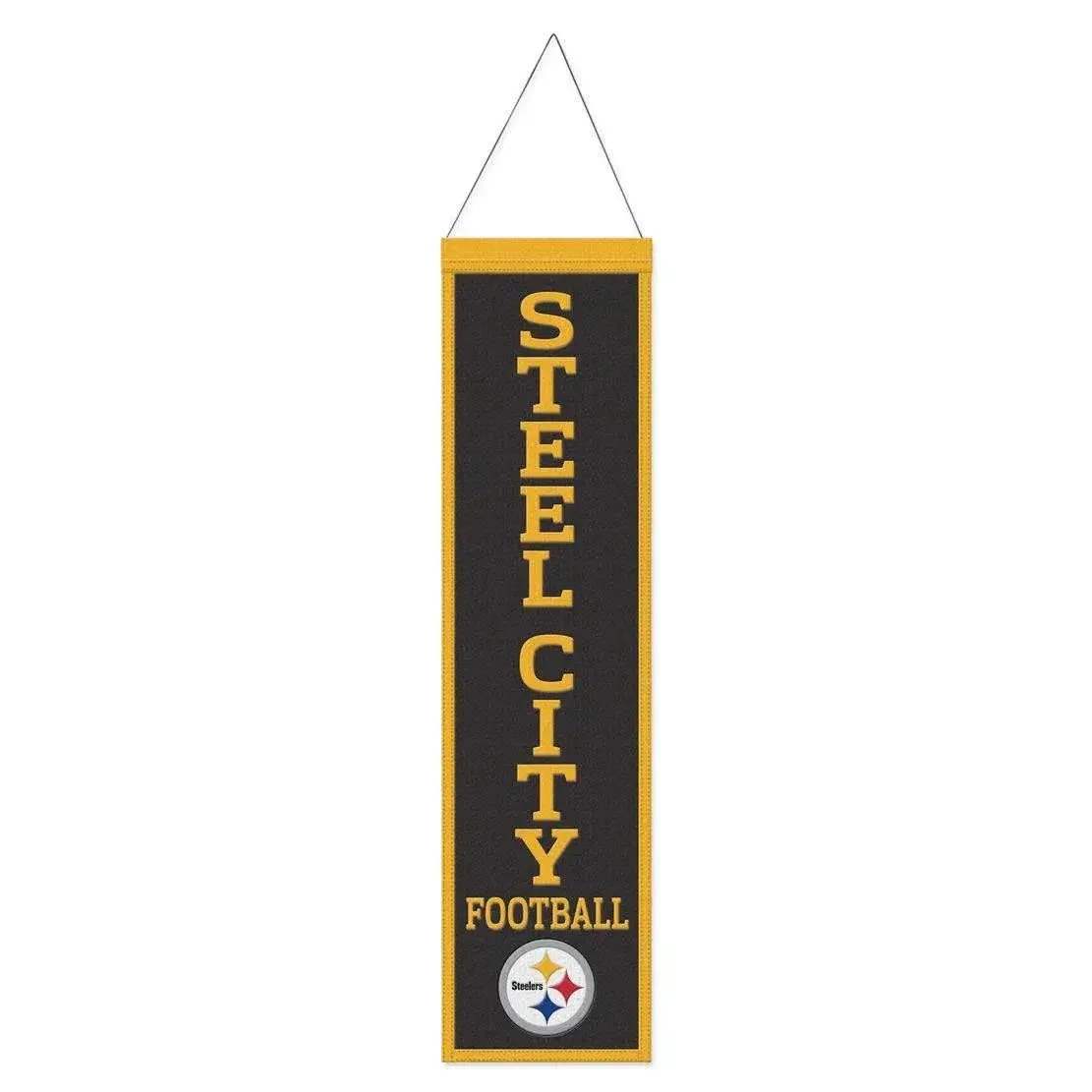 Pittsburgh Steelers Wool Banner 8x32 Heritage Slogan Design - ToylandEU™