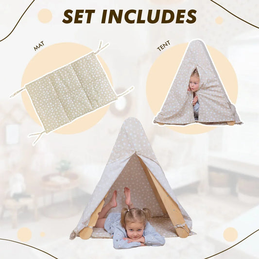 Play Tent Cover with Mat for Climbing Triangle Ladder - ToylandEU