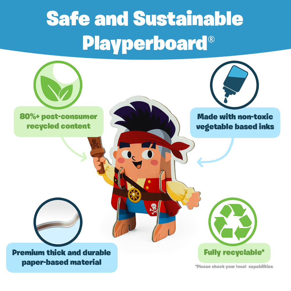 Pirate Ship Playset | 9 Included Figures | 25 Piece Buildable Set | Kids Play