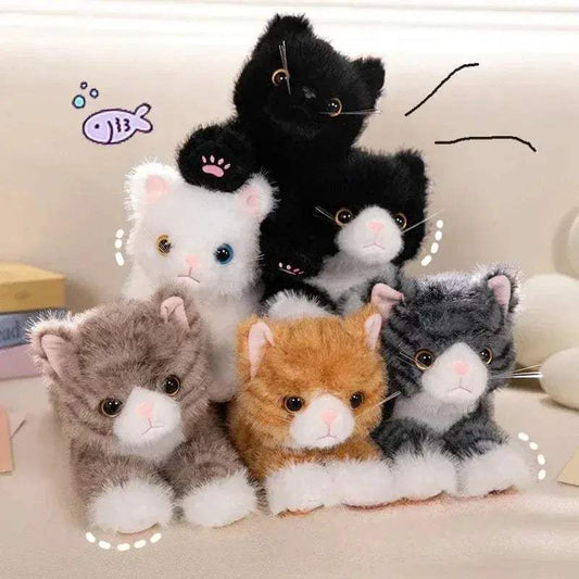 Plush Cat Toy Realistic Soft Five Color Kitten Gift - ToylandEU™