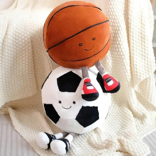 Charming Football/Soccer/Basketball Plush Cushion - Fun, Soft & Playful - ToylandEU™