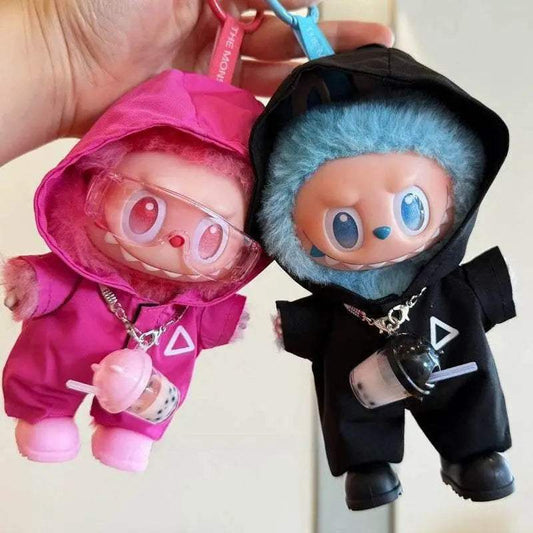 Plush Doll Outfit Squid Jumpsuit Milk Tea Cup Bag Labubu - ToylandEU