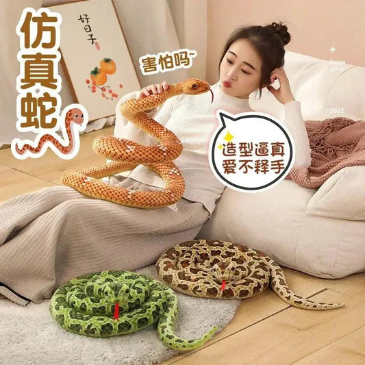 Plush Snake Toy Realistic Python Safe Gift For Kids - ToylandEU™