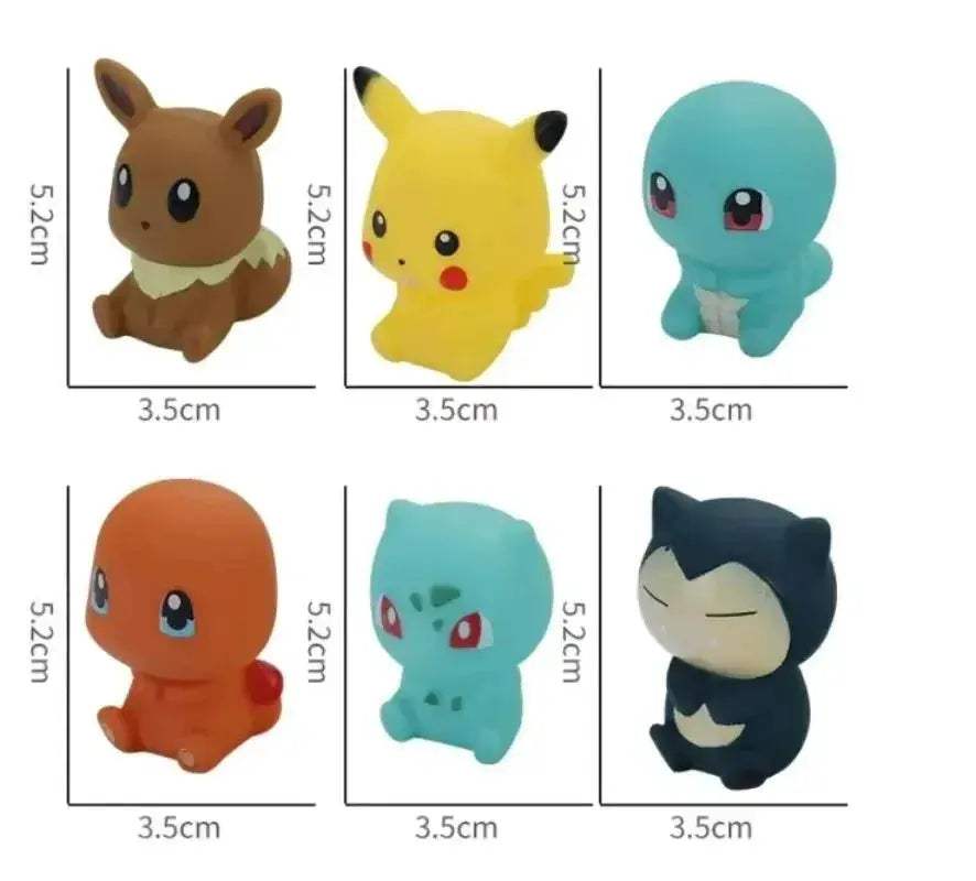 Pokemon Bath Toys Set Six Figures Soft Vocal Pikachu Eevee - ToylandEU