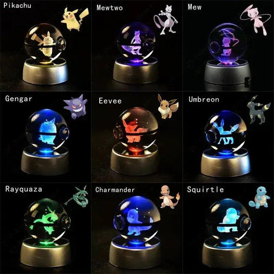 Pokemon Crystal Ball Pokeballs Led Base Display - ToylandEU™