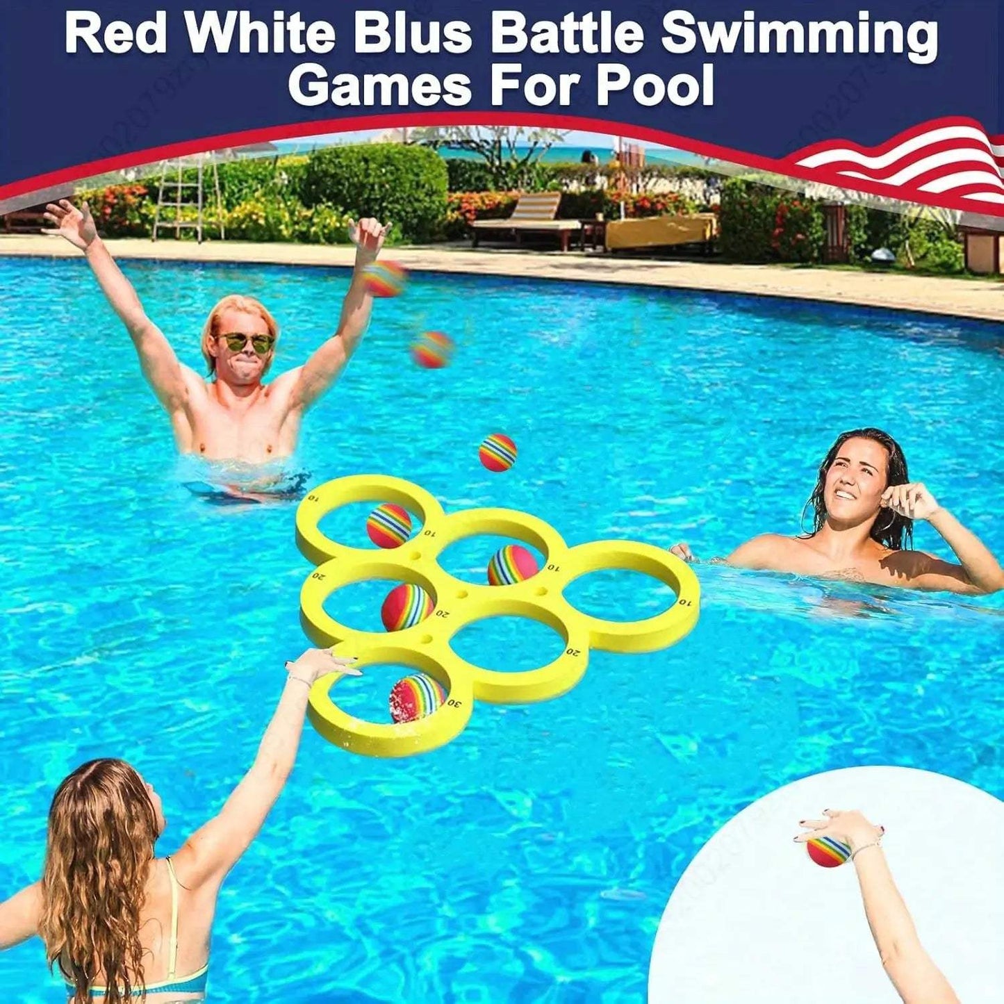 Pool Toss Game Set Floating EVA Balls Family Party - ToylandEU™