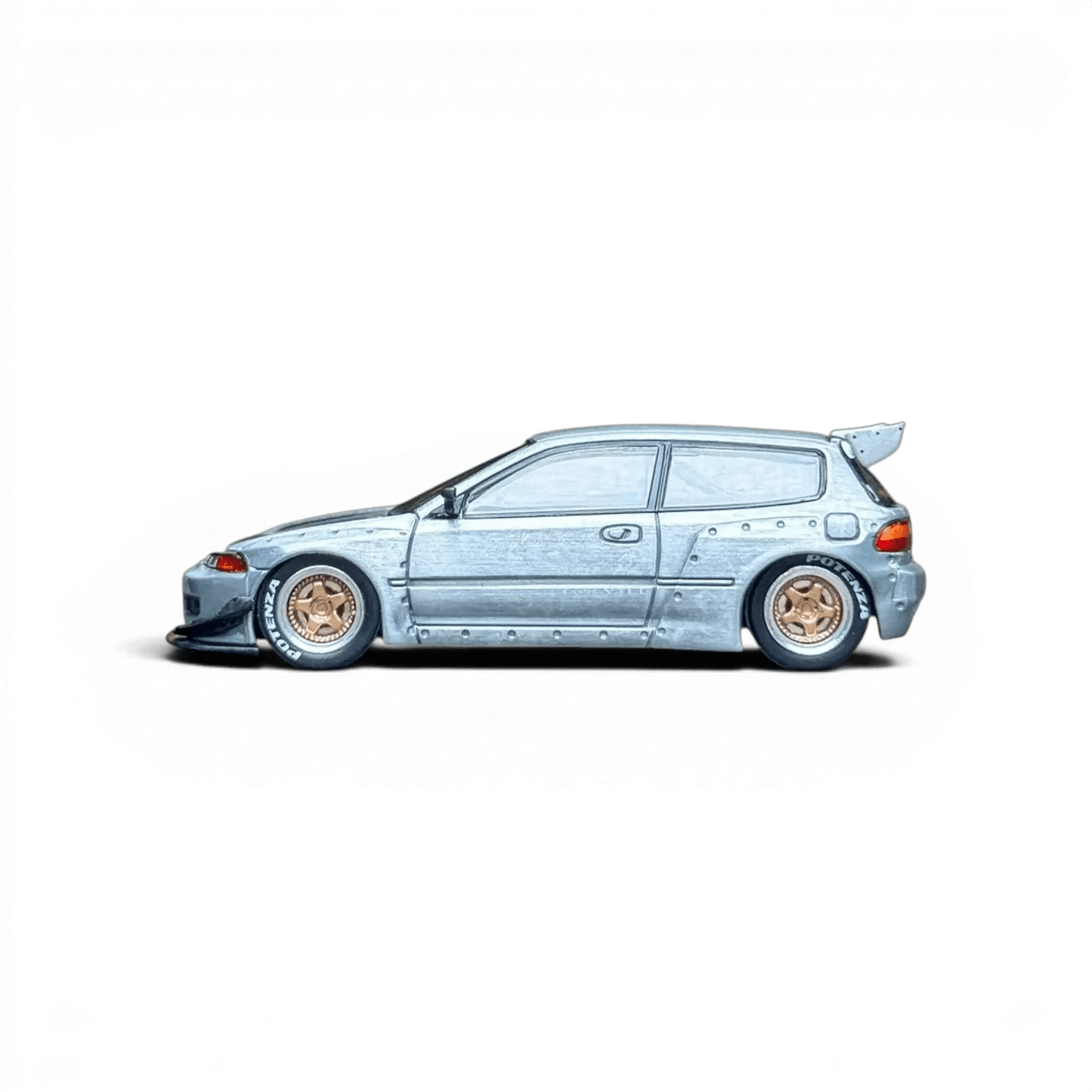 Pop Race Honda Civic EG6 Scale 1 To 64 Raw Metal - ToylandEU™