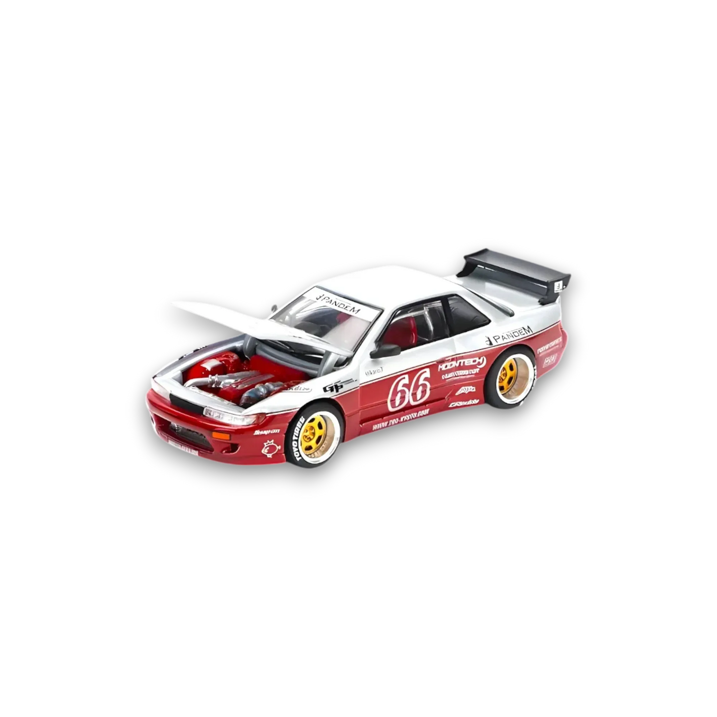 PopRace PANDEM SILVIA S13 Moontech Red 1:64 - ToylandEU