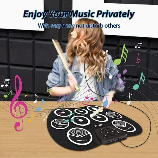 Portable 9 Pad Electronic Drum Set With MIDI Interface - ToylandEU™