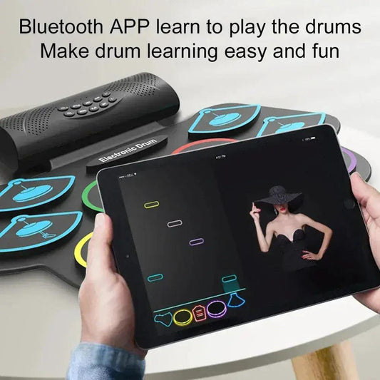 Portable Electronic Drum Set With Sticks And Bluetooth - ToylandEU™