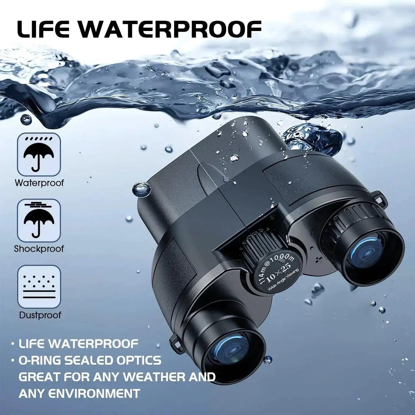 Portable Mini Binoculars 10x25 HD IPX4 Waterproof - ToylandEU™