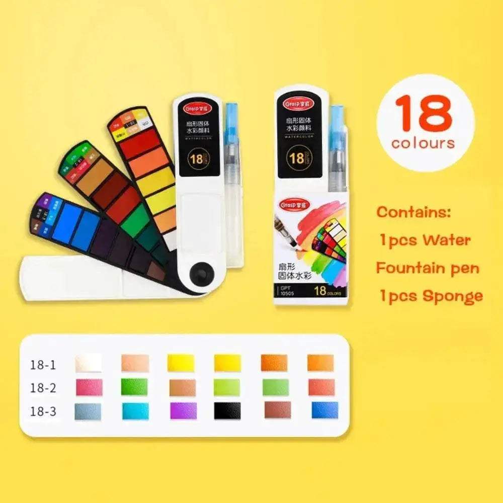 Portable Watercolor Paint Set with Vibrant Colors for Students and Artists - ToylandEU