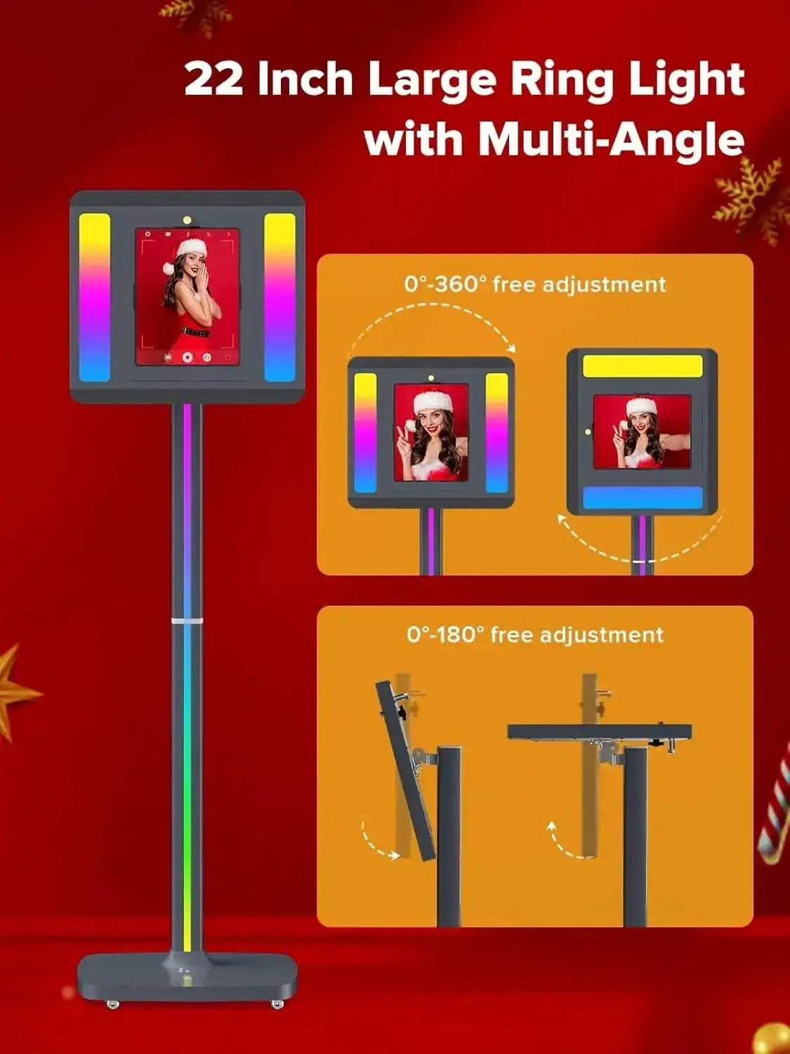 Portable iPad Photo Booth With RGB Lights and Remote Control - ToylandEU