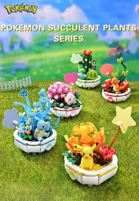 Potted Bonsai Building Blocks Pikachu Charmander Squirtle Model Bricks Toys - ToylandEU