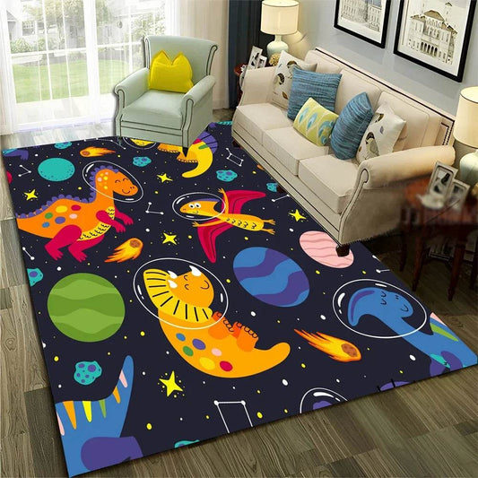 Premium 3D Dino Cartoon Space Rug Non Slip For Kids Room - ToylandEU