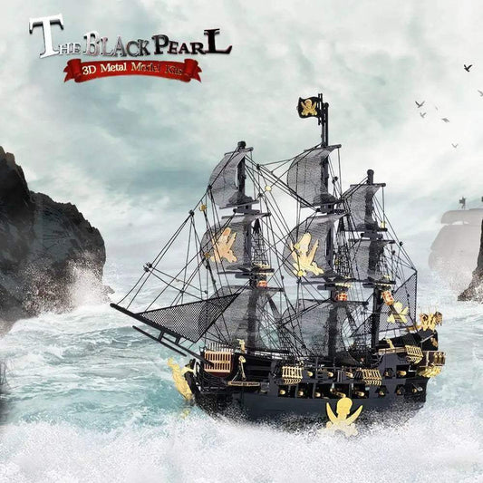 Premium 3D Metal Puzzle Kit Black Pearl Model DIY Assembly Toy for Adults and Teens - ToylandEU