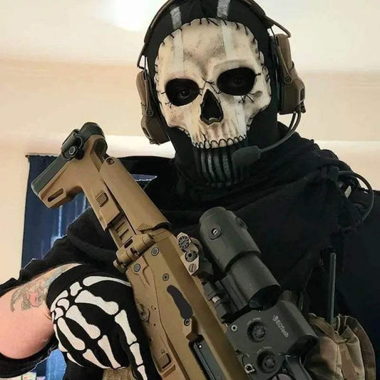 Premium Airsoft Skull Mask With Latex Fabric For Cosplay - ToylandEU
