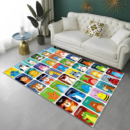 Premium Alphabet Rug Non Slip Cartoon Design For Playrooms - ToylandEU