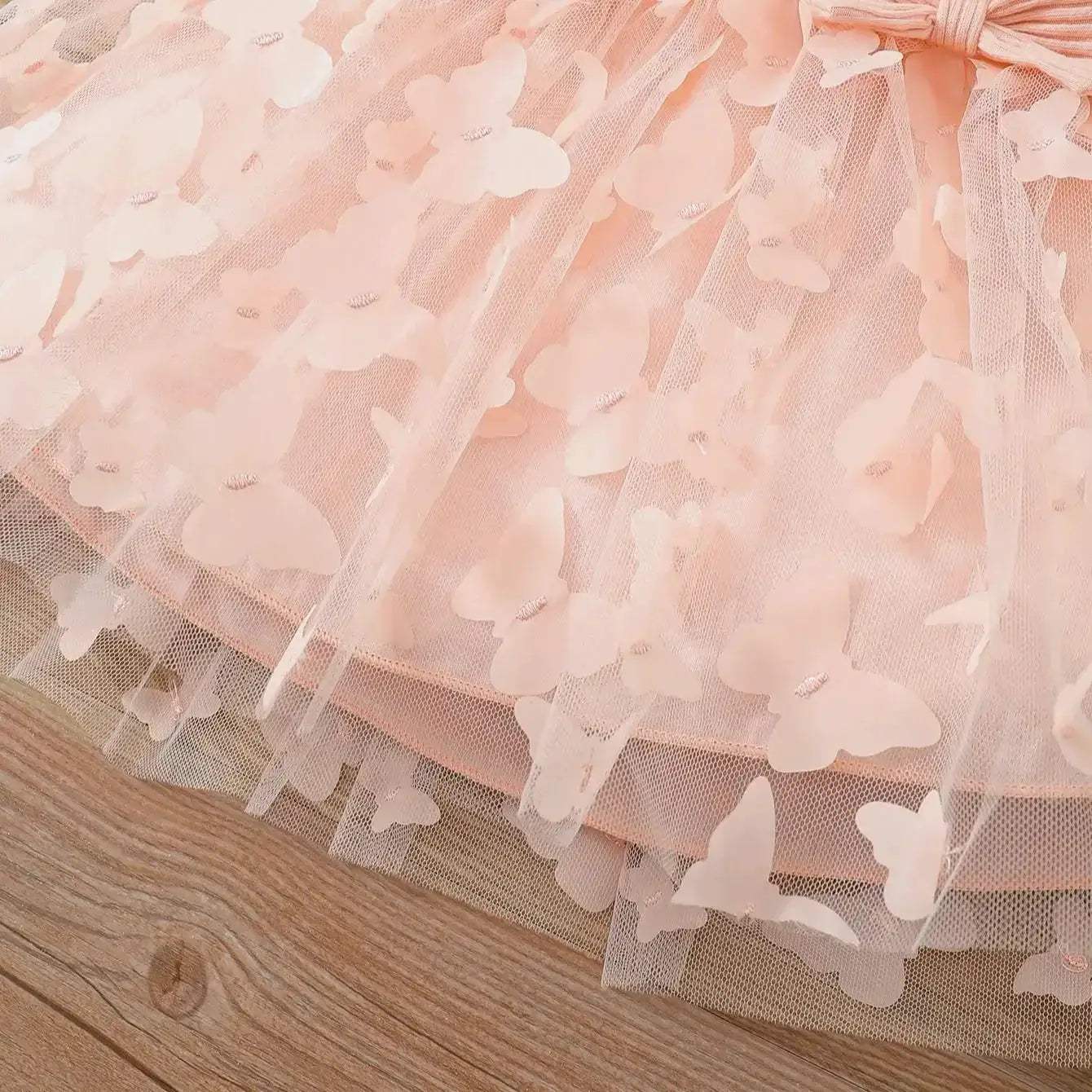 Premium Baby Dress with Lace Butterfly Mesh for Toddler Girls Summer Party - ToylandEU