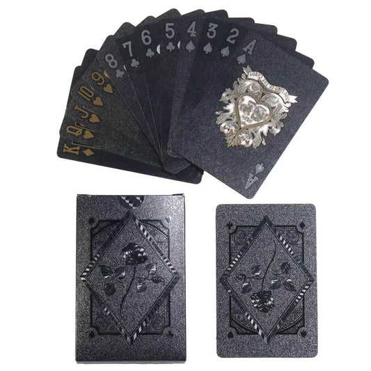 Premium Black Rose Frosted Waterproof Playing Cards Poker - ToylandEU